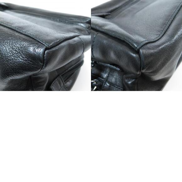 Prada logo plate clutch bag leather